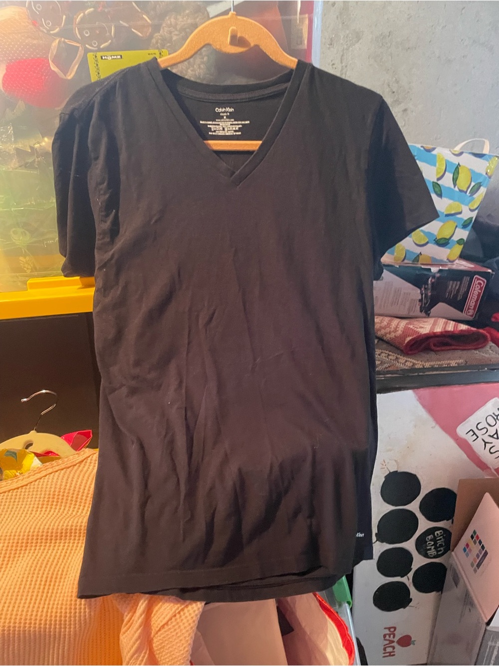 Calvin Klein Black V-Neck Short Sleeve Tee